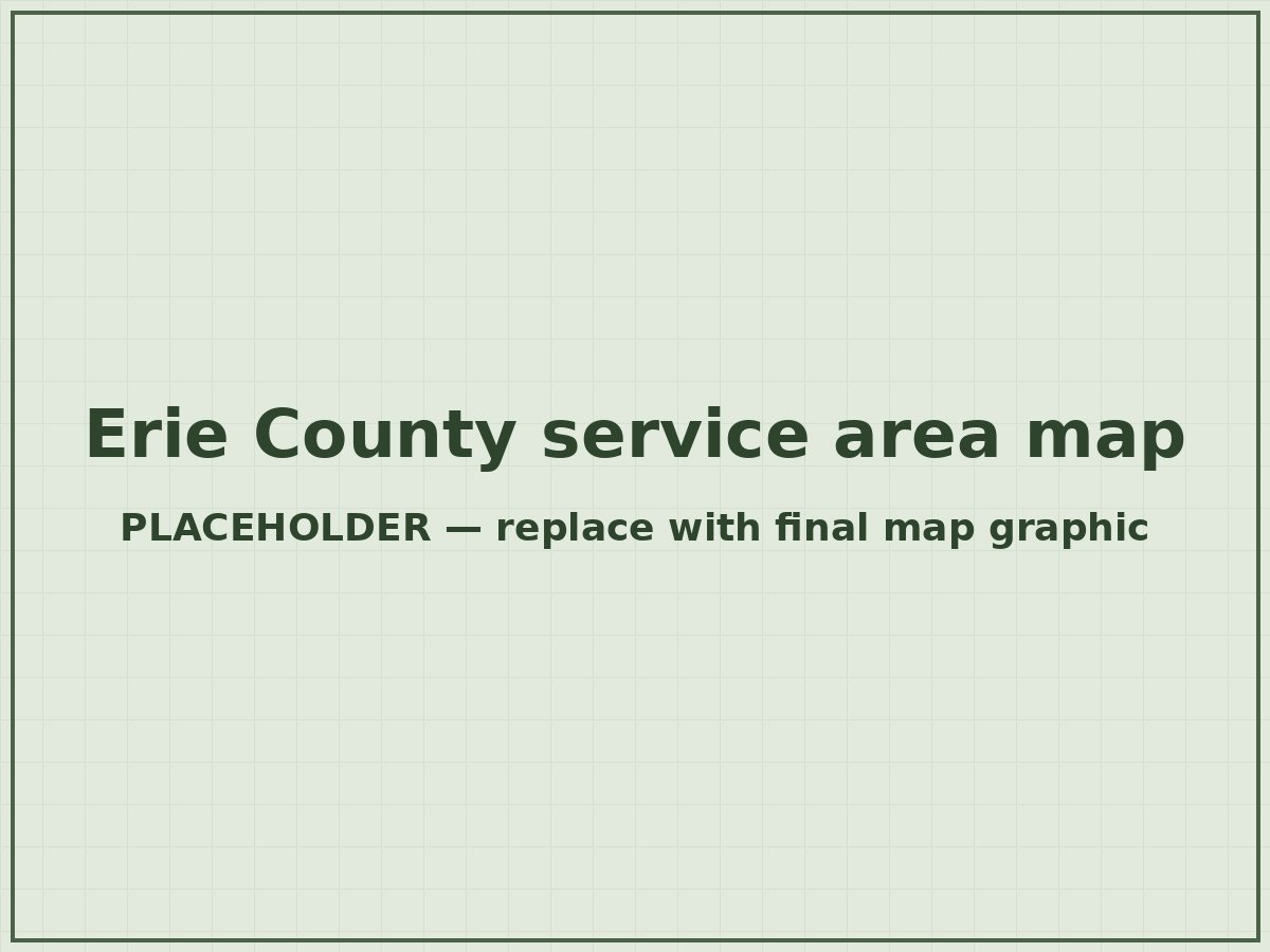 Placeholder map of the Erie County, PA service area